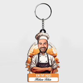  - Karikatürlü - Yakışıklı Aşçı İsimli Anahtarlık