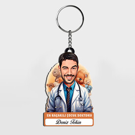  - Karikatürlü - Yakışıklı Çocuk Doktoru İsimli Anahtarlık
