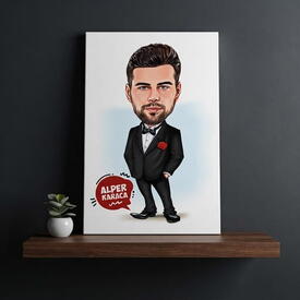  - Karikatürlü Yakışıklı Erkek Kanvas Tablo