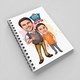 Karizmatik Baba ve Oğlu Karikatürlü Defter - Thumbnail