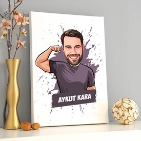 Karizmatik Erkek Karikatürlü Kanvas - Thumbnail