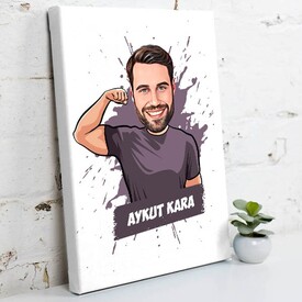 Karizmatik Erkek Karikatürlü Kanvas - Thumbnail