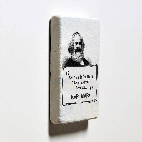 Karl Marx Esprili Taş Buzdolabı Magneti