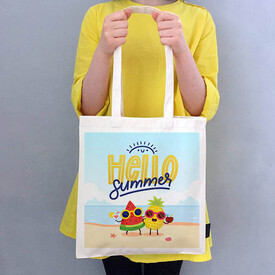 Karpuz ve Ananas Tasarımlı Plaj Çantası - Thumbnail