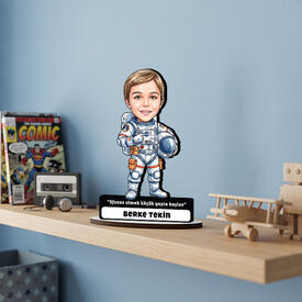 Kaşif Astronot Erkek Çocuk Karikatürlü Biblo - Thumbnail