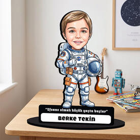  - Kaşif Astronot Erkek Çocuk Karikatürlü Biblo