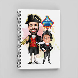 Kaşif Baba ve Kızı Karikatürlü Defter - Thumbnail