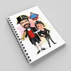 Kaşif Baba ve Kızı Karikatürlü Defter - Thumbnail