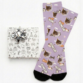 Kedinizin İsmine ve Fotosuna Özel Çorap - Thumbnail