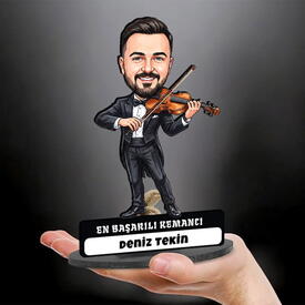  - Kemancı Müzisyen Erkek Karikatürlü Biblo