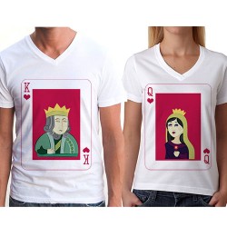 King And Queen Sevgili Tişörtleri - Thumbnail