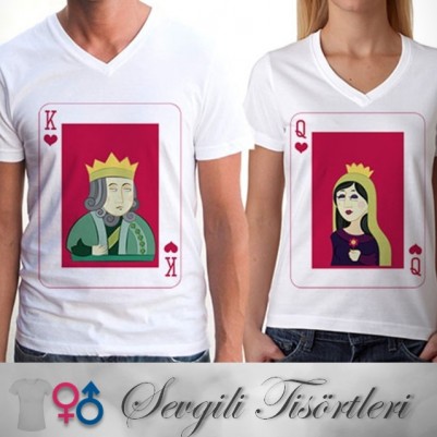 King And Queen Sevgili Tişörtleri - Thumbnail