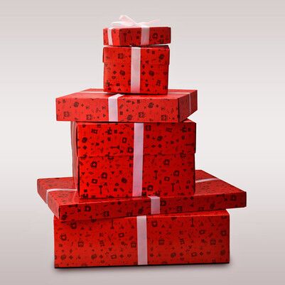 Kırmızı Karton Hediye Kutuları - Thumbnail