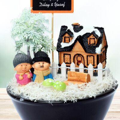 Kış Temalı Sevgililere Özel Minyatür Bahçe - Thumbnail