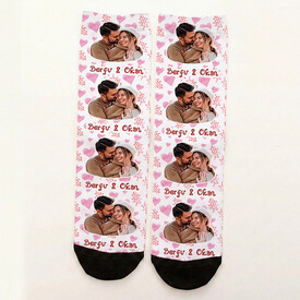 Kişiye Özel 4 Fotoğraflı ve İsimli Hediyelik Çorap - Thumbnail