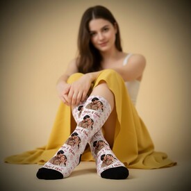  - Kişiye Özel 4 Fotoğraflı ve İsimli Hediyelik Çorap