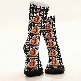 Kişiye Özel 5 Fotoğraflı Love Yazılı Çorap - Thumbnail