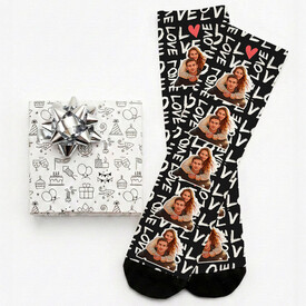 Kişiye Özel 5 Fotoğraflı Love Yazılı Çorap - Thumbnail