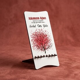 Kişiye Özel Aşk Ağacı Telefon tutucu - Thumbnail