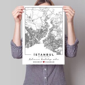  - Kişiye Özel Aşkımızın Şehri Haritalı Poster