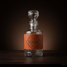  - Kişiye Özel Authentic Taba Deri Kaplama Viski Şişesi