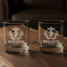  - Kişiye Özel Babaya Hediye İkili Prestige Glass Viski Bardağı