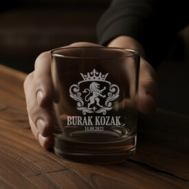 Kişiye Özel Babaya Hediye İkili Prestige Glass Viski Bardağı - Thumbnail