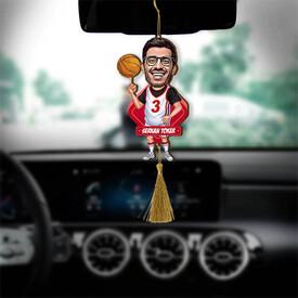 Kişiye Özel Basketbolcu Karikatürlü Araba Süsü - Thumbnail