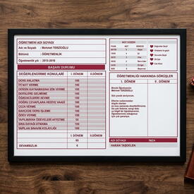  - Kişiye Özel Bayan Öğretmen Karnesi