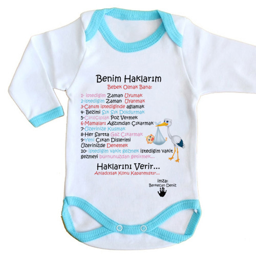 Kişiye Özel Benim Haklarım Bebek Zıbını