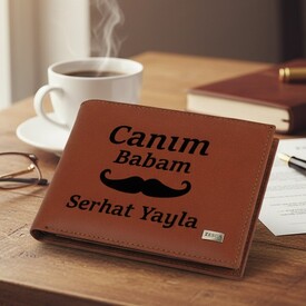  - Kişiye Özel Canım Babam Deri Cüzdan