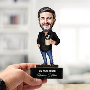 Kişiye Özel Cool Erkek Karikatürlü Biblo - Thumbnail