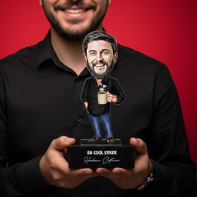  - Kişiye Özel Cool Erkek Karikatürlü Biblo