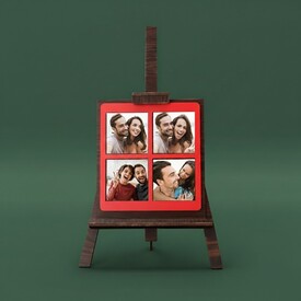  - Kişiye Özel Dört Fotoğraflı Ayaklı Şövalye