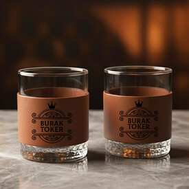 Kişiye Özel Dubai Elite Derili Viski Seti - Thumbnail