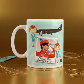  - Kişiye Özel Fotoğraflı Hostes Kupa Bardak