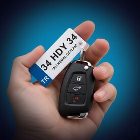  - Kişiye Özel Fotoğraflı Plaka Anahtarlık