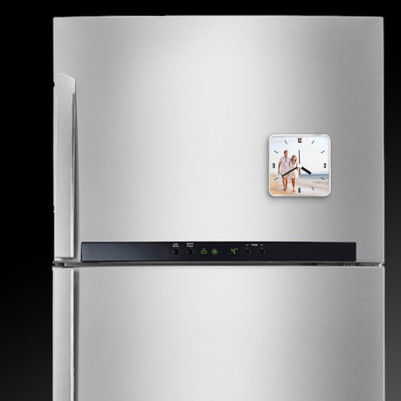 Kişiye Özel Fotoğraflı Saatli Buzdolabı Magneti - Thumbnail