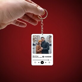  - Kişiye Özel Fotoğraflı Spotify Ses İzi Anahtarlık