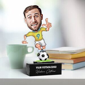 Kişiye Özel Futbolcu Karikatürlü Biblo - Thumbnail