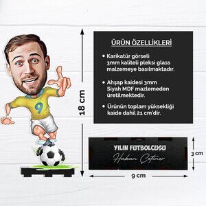 Kişiye Özel Futbolcu Karikatürlü Biblo - Thumbnail