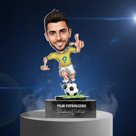 Kişiye Özel Futbolcu Karikatürlü Biblo - Thumbnail