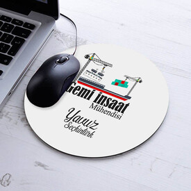 Kişiye Özel Gemi İnşaat Mühendisleri İçin Yuvarlak Mousepad - Thumbnail