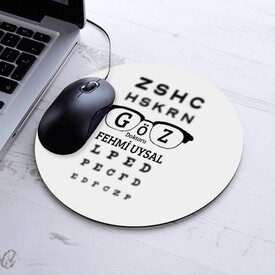 Kişiye Özel Göz Doktoru Temalı Yuvarlak Mousepad - Thumbnail