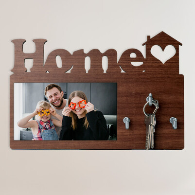 Kişiye Özel Home Fotoğraflı Anahtarlık Askısı - Thumbnail