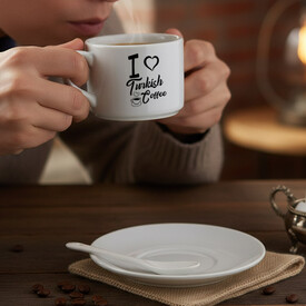 Kişiye Özel I Love Kaşıklı Nescafe Fincanı - Thumbnail