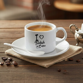 Kişiye Özel I Love Kaşıklı Nescafe Fincanı - Thumbnail