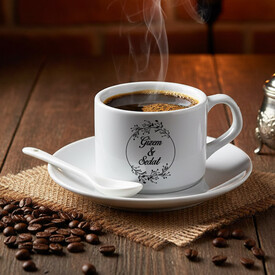  - Kişiye Özel İki İsimli Kaşıklı Nescafe Fincanı