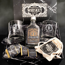 Kişiye Özel İkili Viski Bardağı ve Kolonya Whiskey Set - Thumbnail