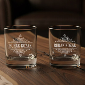  - Kişiye Özel İsimli İkili Prestige Glass Viski Bardağı